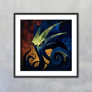 Tentacle Monster Illustration Illustration Gothic Art Art Cthulhu Inspired Inspired Dark Aesthetic Aesthetic Wall Decor Decor Horror Theme