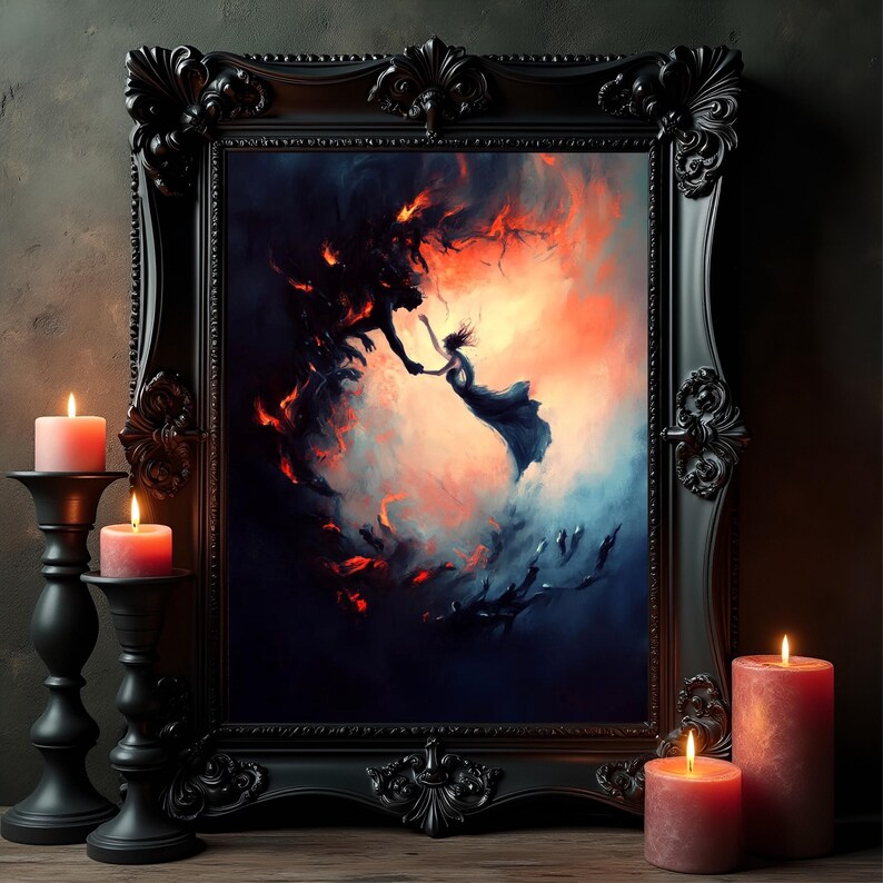Gothic Fantasy Art Print Collection Worthy Piece Wall Decoration Dark Academia Decor Dramatic Scene Emotional Artwork Mysterious bild 2
