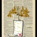 Garden Boot Vintage Collage on old book Page