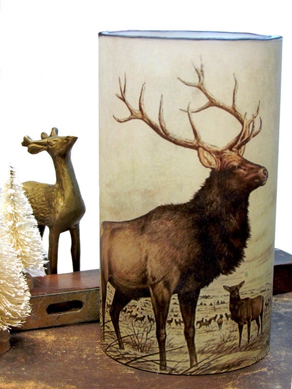 Items similar to Woodland Elk, Candles, Container, Candle Holder, Eco