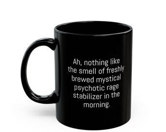 Taza de café divertida, café negro, taza sarcástica, vaso de sarcasmo, taza de café, regalo para él, taza del día del padre, taza negra (11oz, 15oz)