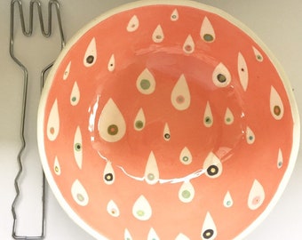 Ceramic Serving Bowl Raindrop Collection