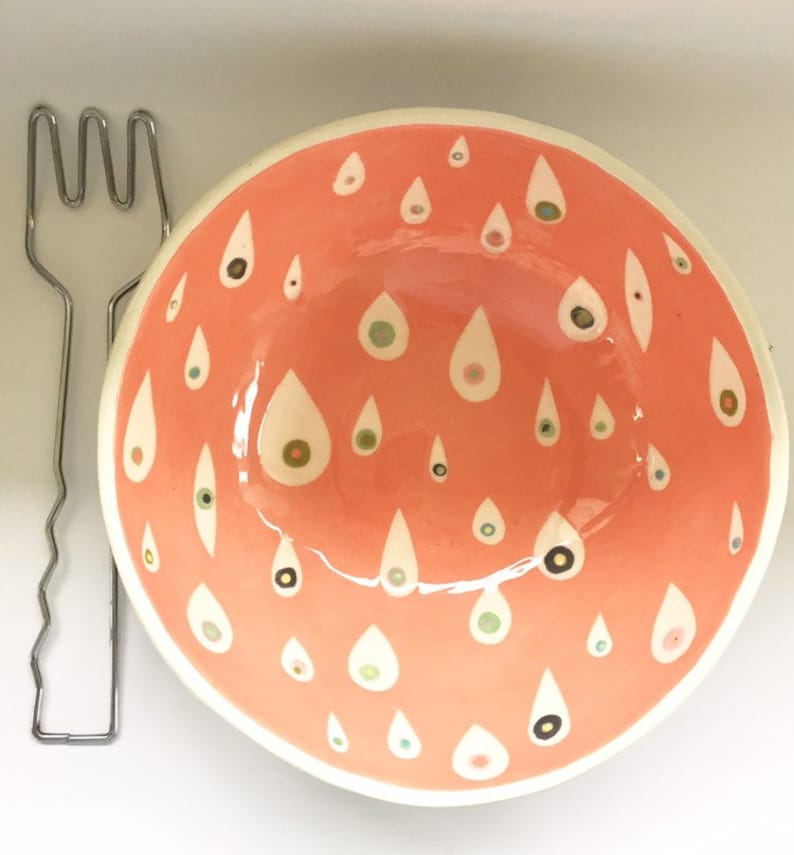 Ceramic Serving Bowl Raindrop Collection image 1