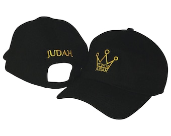 Tribe of Judah dad hat, Black dad cap with crown, Hebrew Israelite hat, Judah crown