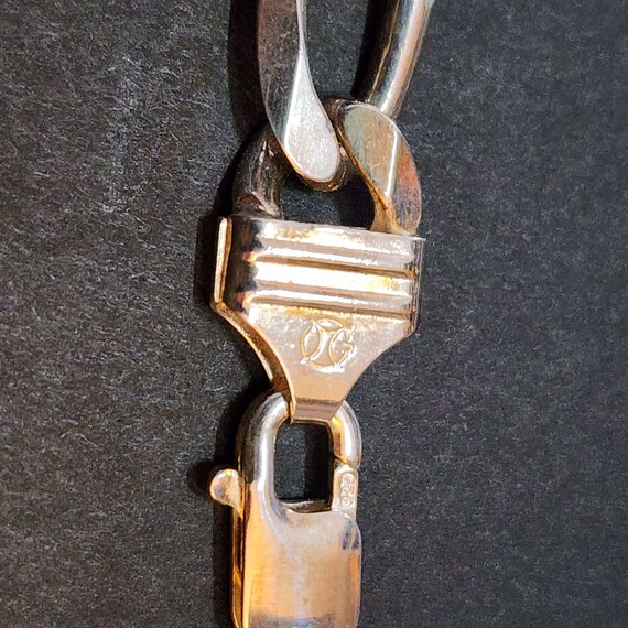 Solid Sterling Silver Figaro Chains, 7mm Wide Fla… - image 4