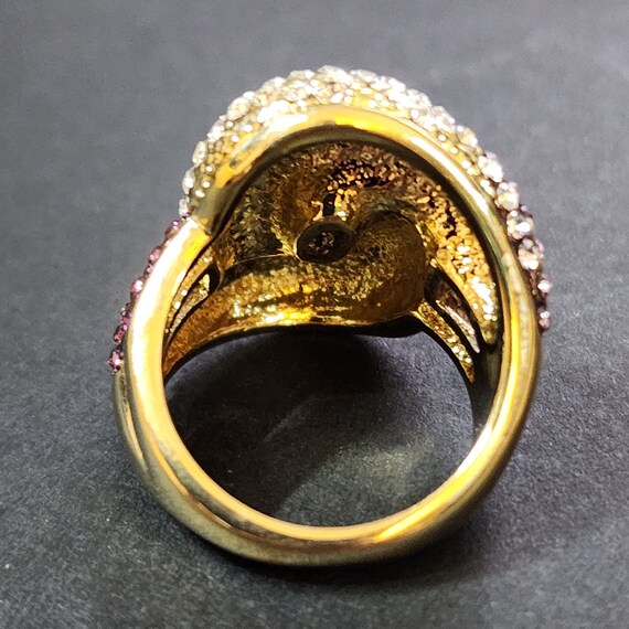 Amazing Large Statement Ring, Amethyst CZ Ring, G… - image 7