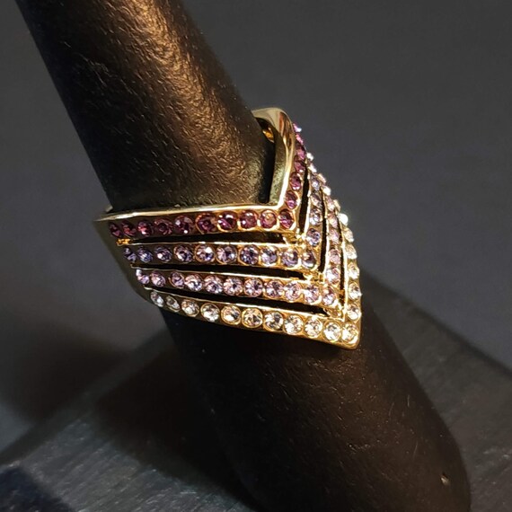 Beautiful Large Statement Ring, Amethyst CZ Ring,… - image 7