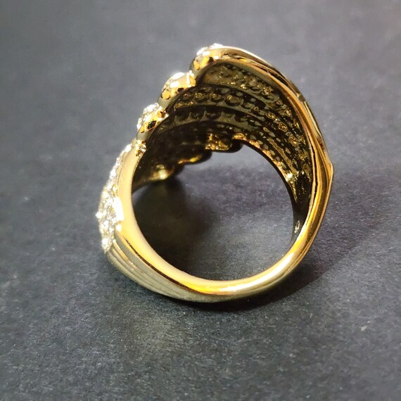 Size 6 Ring, Large Gold Statement Ring, Pavè Cock… - image 6