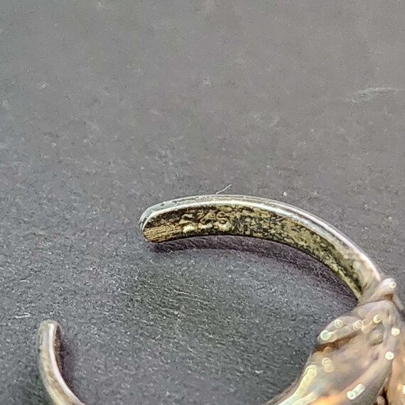 Silver Double Dolphins Toe Ring, Midi Ring, Vinta… - image 4