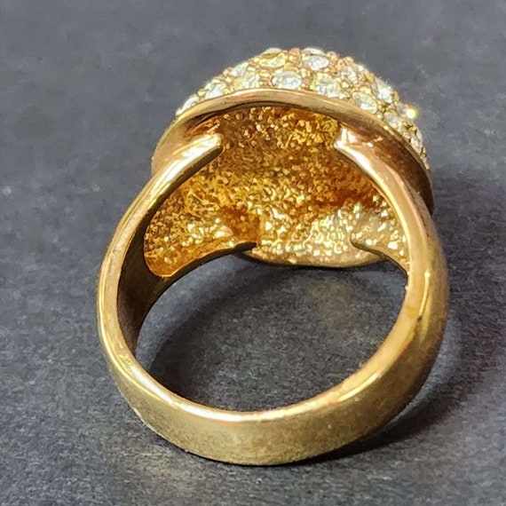 Size 7 Large Gold Statement Ring, Rainbow Ring, V… - image 5