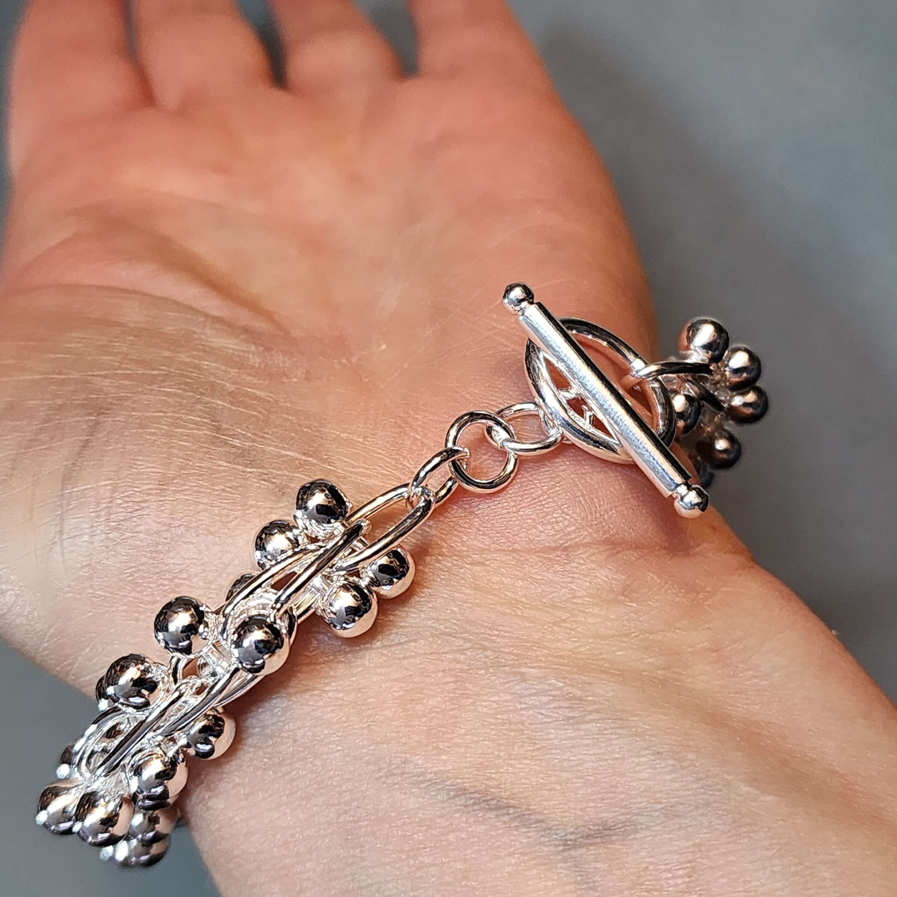 アクセサリー Vintage Silver Toggle Chain Bracelet 925 Vintage 925 Sterling Silver Twist Rope Chain Bracelet for