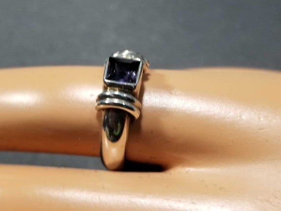 Size 6 Iolite Stone Ring, Vintage Gemstone Ring, … - image 3