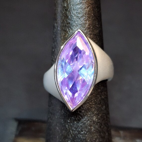 Size 5 Light Purple Ring, Large Statement Ring, V… - image 2