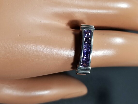 Womens Sterling Silver Ring With Amethyst CZs Cha… - image 4