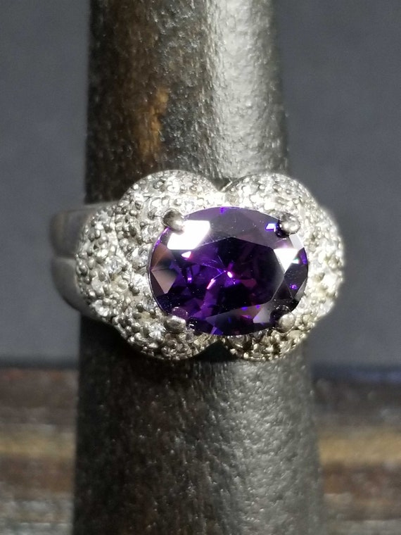 Size 7 Sterling Silver Large Statement Ring With … - image 2