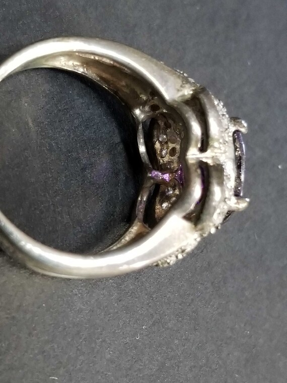 Size 7 Sterling Silver Large Statement Ring With … - image 5