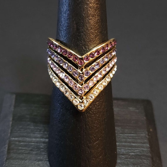 Beautiful Large Statement Ring, Amethyst CZ Ring,… - image 6