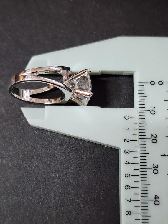 Vintage Large Solitaire Engagement Ring, 13mm CZ … - image 5