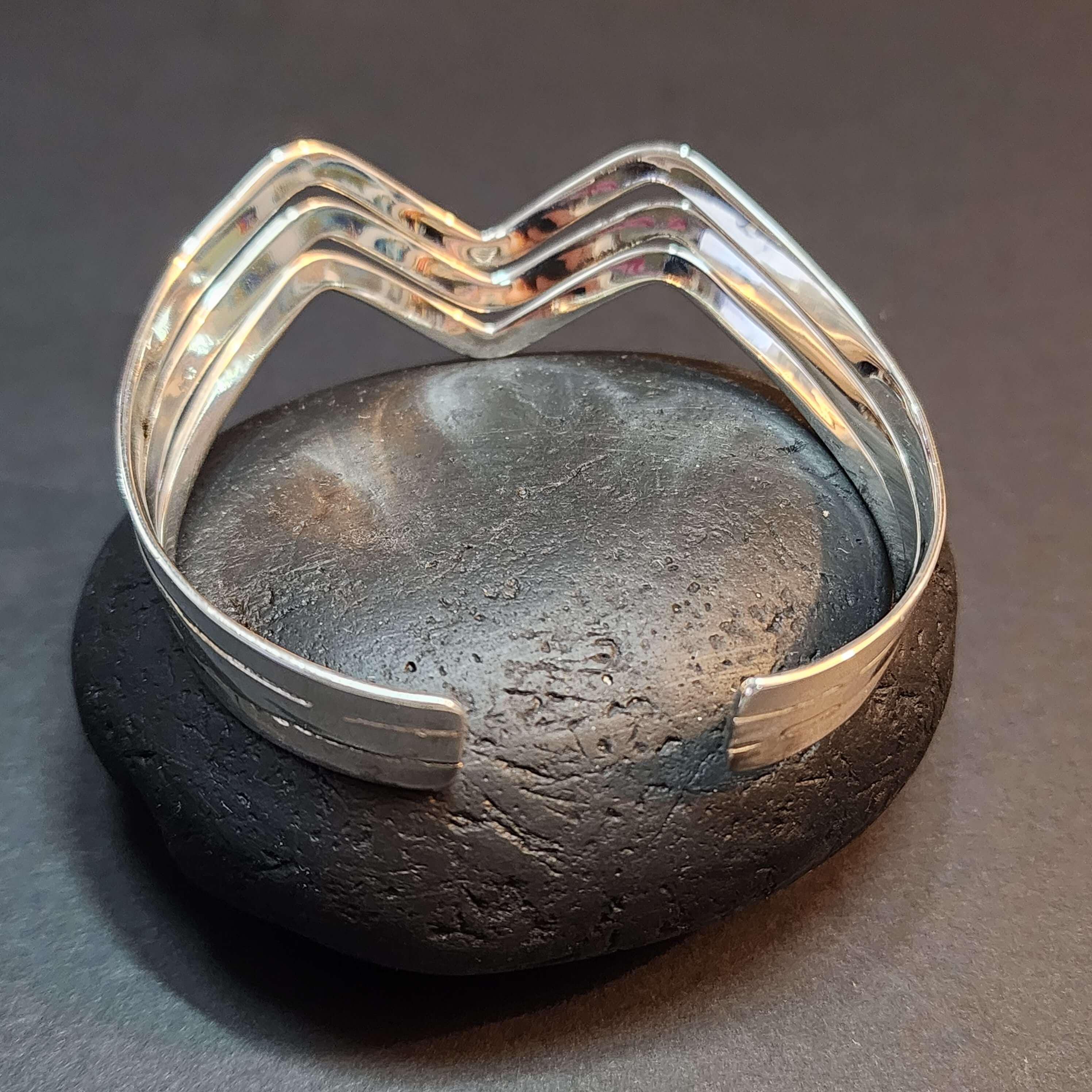 Vintage Sterling Silver Cuff Bracelet, Beautiful Waves