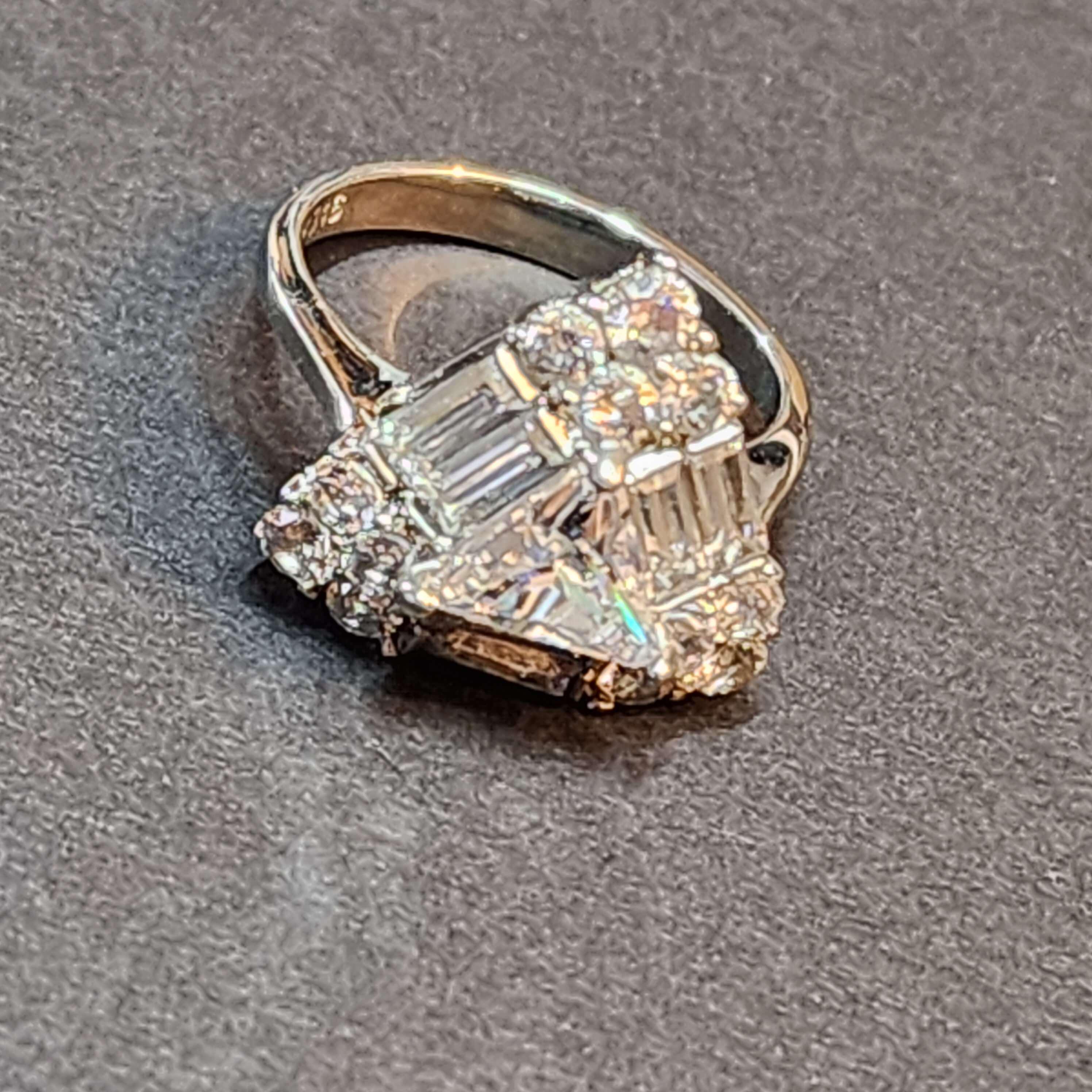 Unique Antique Style Statement Ring, Silver Cocktail Ring Womens Faux ...