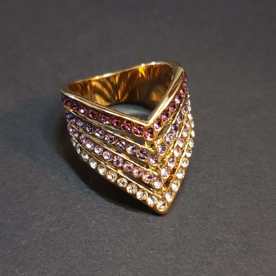 Beautiful Large Statement Ring, Amethyst CZ Ring,… - image 8