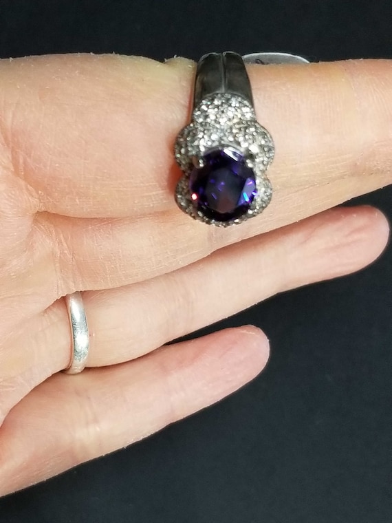 Size 7 Sterling Silver Large Statement Ring With … - image 4