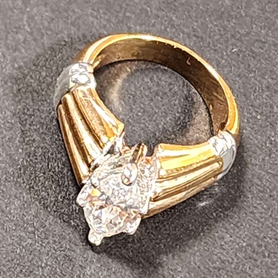 Size 6 Large Marquise Solitaire Ring, Vintage Bra… - image 3