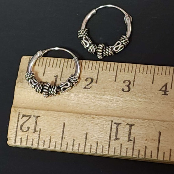 14mm Hoops, Silver Hoop Earrings, 925 Sterling Si… - image 7