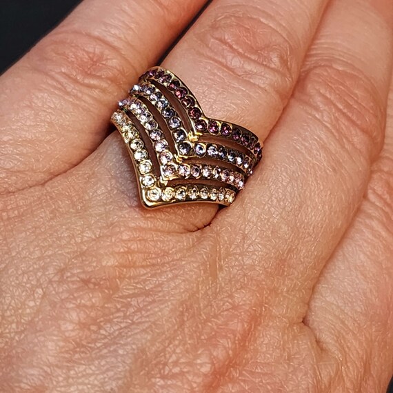 Beautiful Large Statement Ring, Amethyst CZ Ring,… - image 4