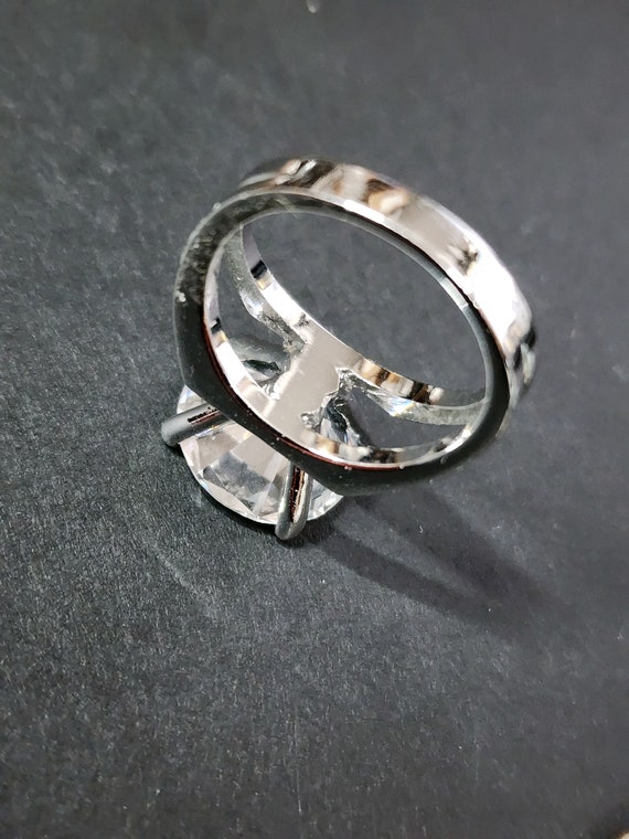 Vintage Large Solitaire Engagement Ring, 13mm CZ … - image 9