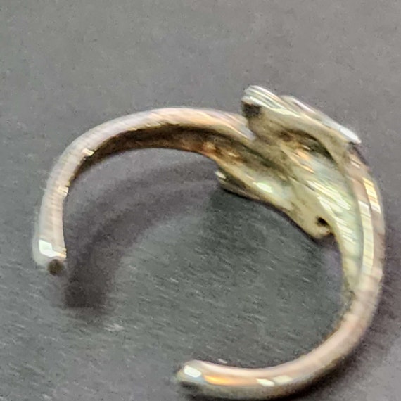 Silver Double Dolphins Toe Ring, Midi Ring, Vinta… - image 5