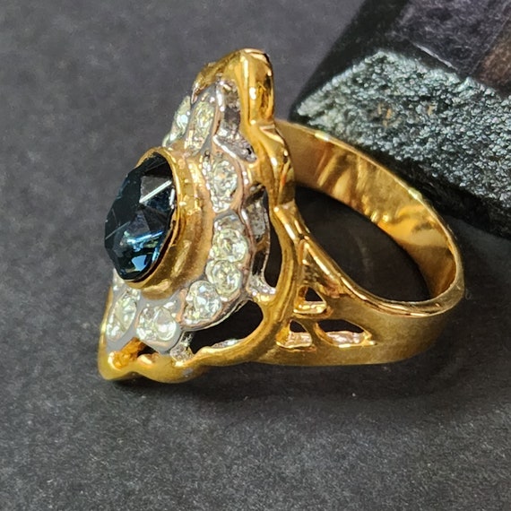 Size 6 Large Ring, Vintage Cocktail Ring, Halo Ri… - image 7