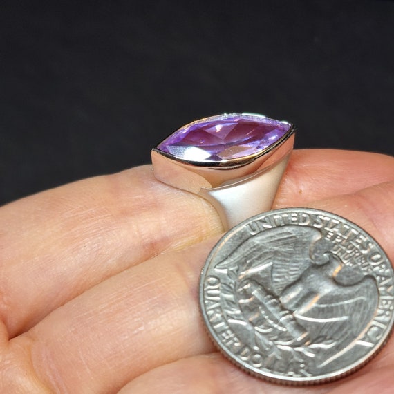 Size 5 Light Purple Ring, Large Statement Ring, V… - image 5