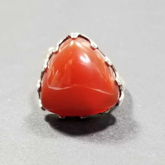 Natural Carnelian Ring, Womens Sterling Silver Ri… - image 5