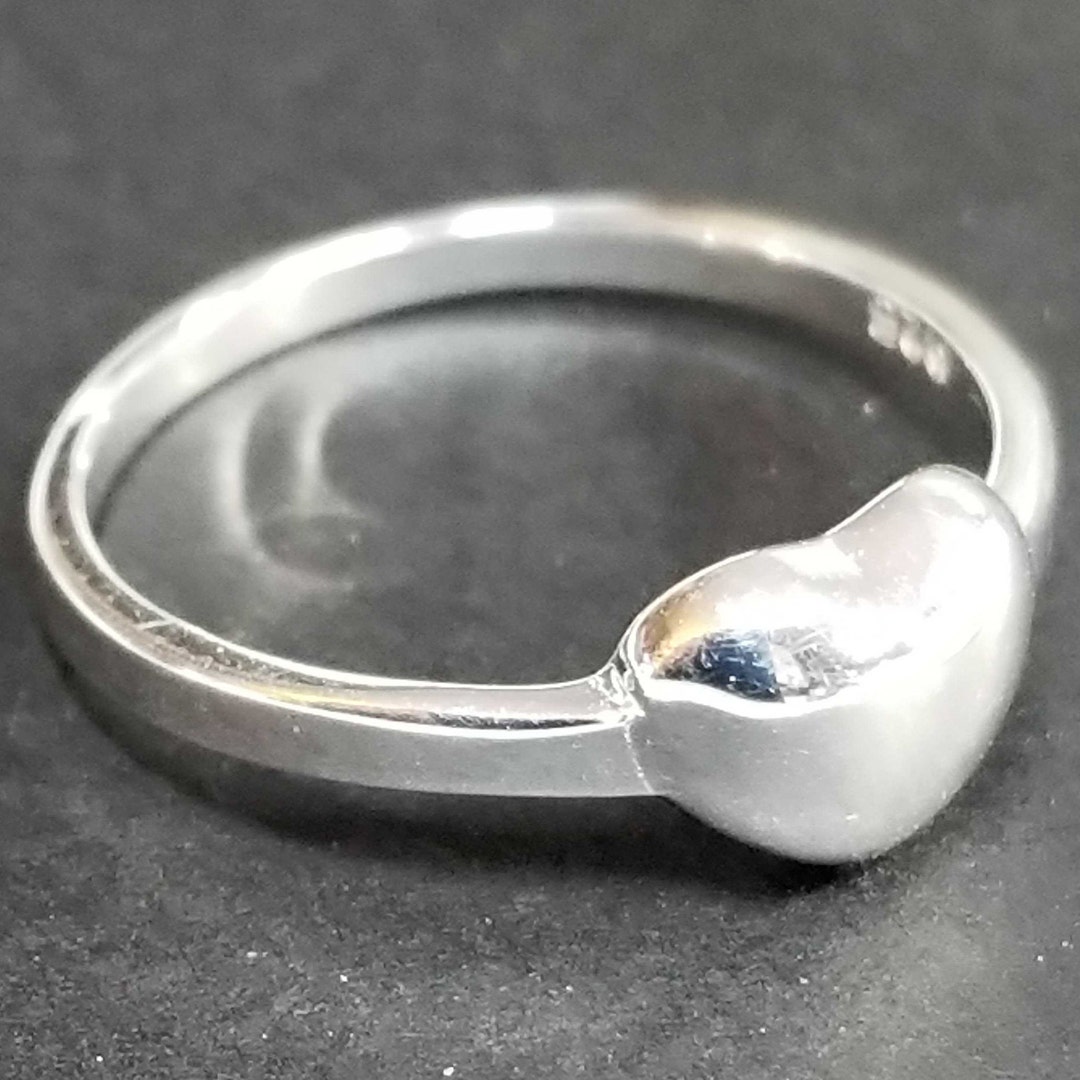 Sterling Silver Simple Heart Ring Vintage Midi Ring, Knuckle