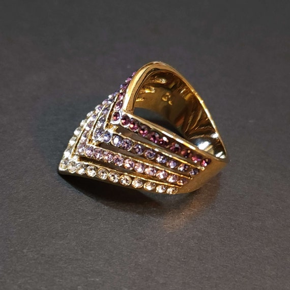 Beautiful Large Statement Ring, Amethyst CZ Ring,… - image 3