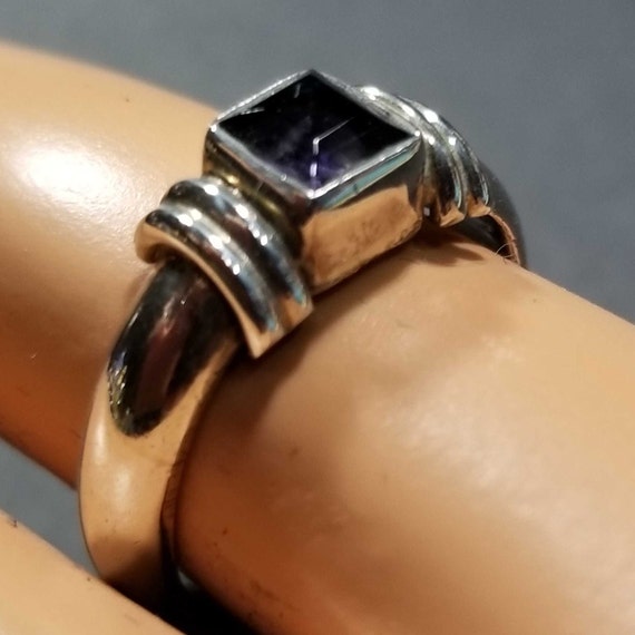 Size 6 Iolite Stone Ring, Vintage Gemstone Ring, … - image 1