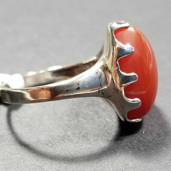 Natural Carnelian Ring, Womens Sterling Silver Ri… - image 3