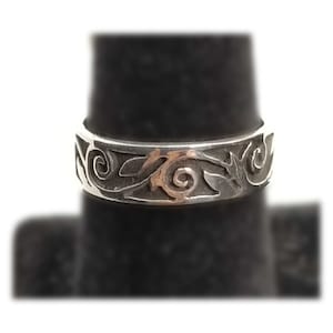 Vintage Sterling Silver Vines Ring Band