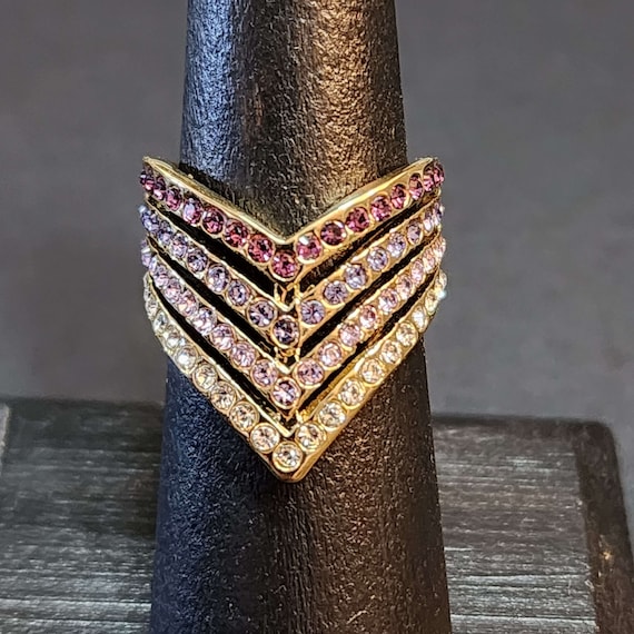 Beautiful Large Statement Ring, Amethyst CZ Ring,… - image 1