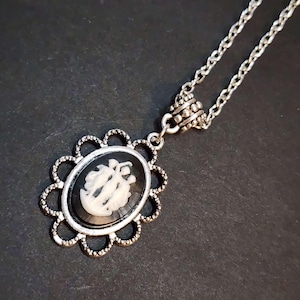 Triple Goddess Cameo Necklace, Small Three Witches Necklace, Three Crones, Three Fates Pendant, Agatha Necklace