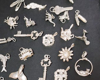Vintage Sterling Silver Charm, Choose a charm