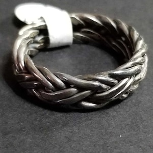 Heavy Sterling Silver Ring Braided Wire Band Ring, Mens Ring, Womens Ring, Vintage Braided Jewelry