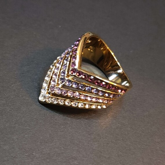 Beautiful Large Statement Ring, Amethyst CZ Ring,… - image 5