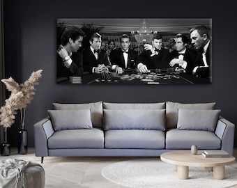 James Bond Poker Game Canvas Wall Art,James Bond Poker Game Poster,James Bond Canvas Print Art,Ready To Hang
