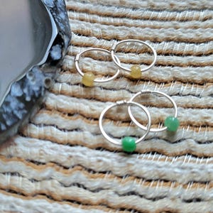Genuine jade Earrings jade hoop earrings Jadeite beads earrings jewelry gift for her green yellow Jadeite earrings sliver jade earrings