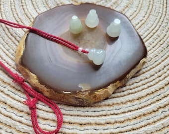 Burmese Jadeite Gourd hulu Pendant Necklace: Protection Amulet Jewelry
