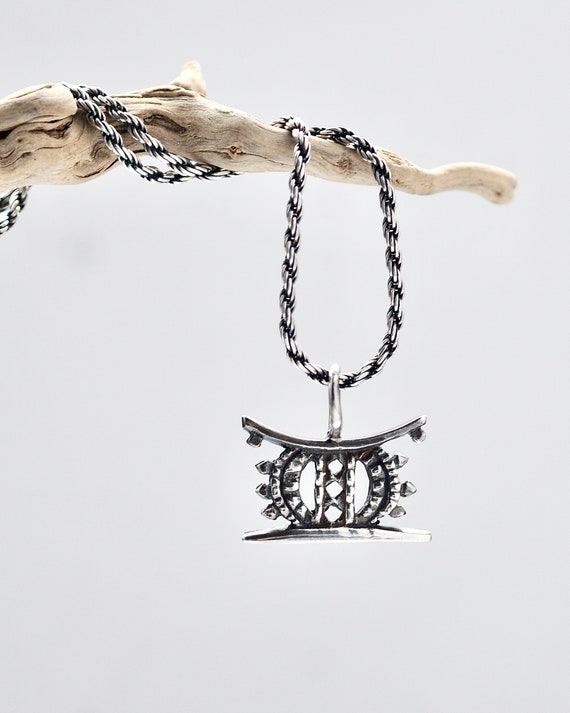 Vintage Ohene Adwa Necklace - sterling silver Afr… - image 5