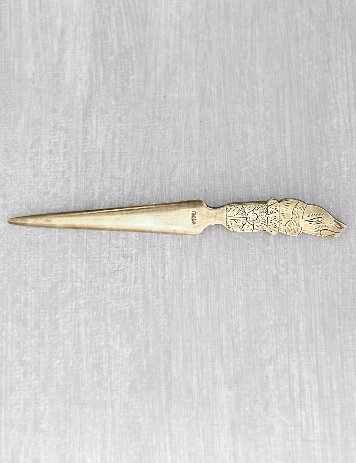 SALE Antique Chinese Letter Opener 5 Enameled Brass Etsy