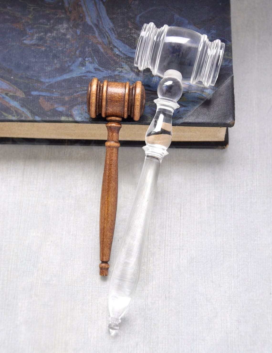 2 Vintage Gavels 8 Clear Lucite Acrylic Plastic and Etsy